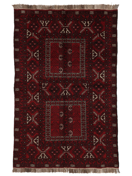  Afghan Fine Vloerkleed 135X234 Wol Zwart/Bruin Klein Carpetvista