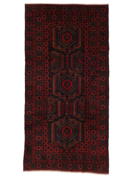 Tapete Oriental Balúchi 149X296 Passadeira Preto/Vermelho Escuro (Lã, Afeganistão)