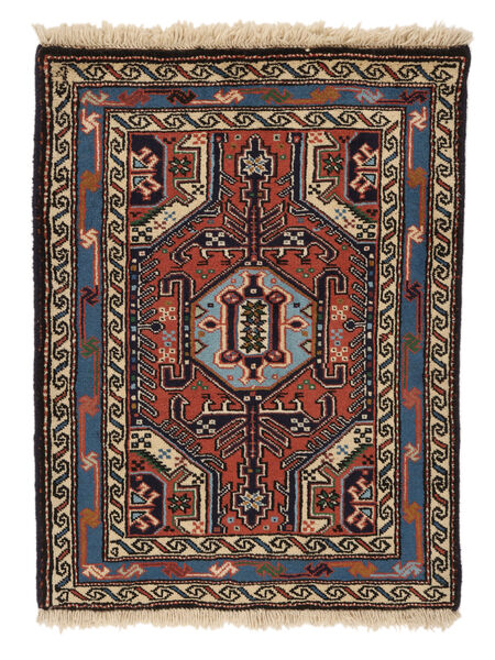  Oosters Ardebil Vloerkleed 75X98 Zwart/Donkerrood Wol, Perzië/Iran Carpetvista