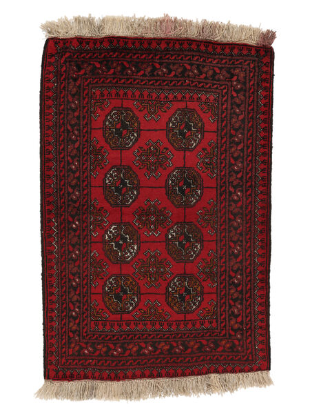 75X116 Afghan Fine Tæppe Orientalsk Sort/Mørkerød (Uld, Afghanistan) Carpetvista