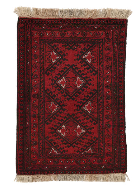 Afghan Fine Rug 76X110 Black/Dark Red Wool, Afghanistan Carpetvista