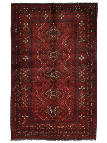 125X195 Tappeto Afghan Khal Mohammadi Orientale Nero/Rosso Scuro (Lana, Afghanistan) Carpetvista