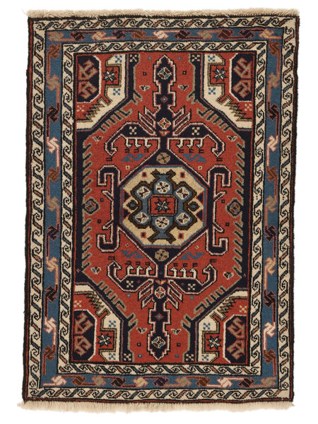 70X100 Ardebil Tæppe Orientalsk Sort/Mørkerød (Uld, Persien/Iran) Carpetvista