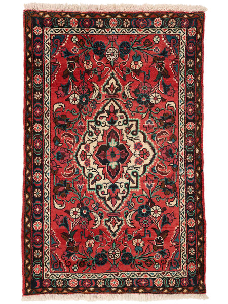 75X120 Dywan Orientalny Hamadan Czarny/Ciemnoczerwony (Wełna, Persja/Iran) Carpetvista