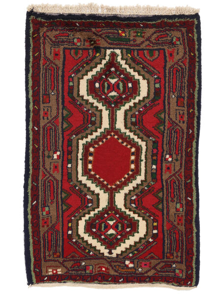 75X118 Alfombra Oriental Hamadan Negro/Rojo Oscuro (Lana, Persia/Irán) Carpetvista