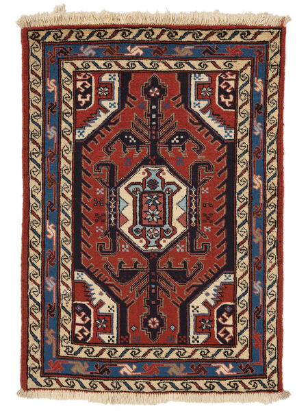  74X104 Ardebil Vloerkleed Zwart/Donkerrood Perzië/Iran Carpetvista