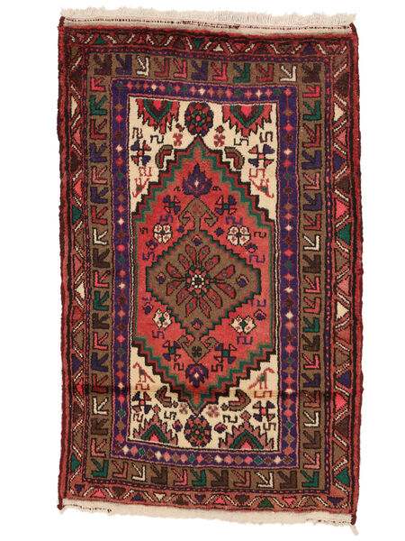  Hamadan Dywan 80X130 Perski Wełniany Czarny/Ciemnoczerwony Mały Carpetvista