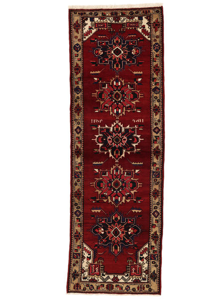 Hamadan Rug 110X325 Runner
 Black/Dark Red Wool, Persia/Iran Carpetvista