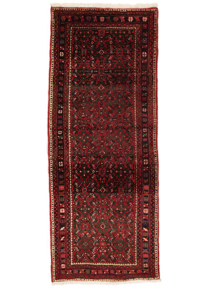  Persan Hosseinabad Covor 76X194 Negru/Dark Red Carpetvista