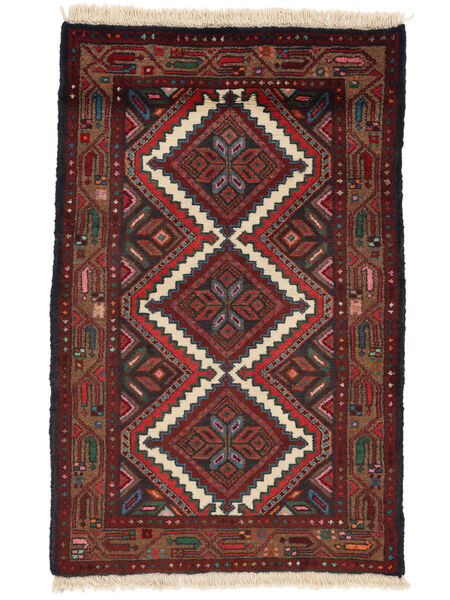 76X117 Tapete Asadabad Oriental Preto/Vermelho Escuro (Lã, Pérsia/Irão) Carpetvista