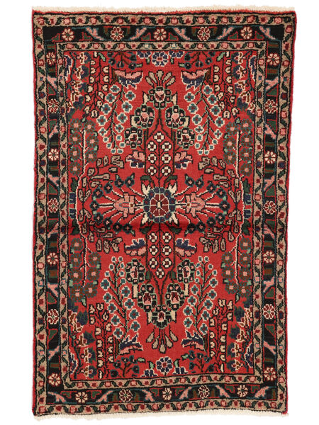 75X116 Lillian Vloerkleed Oosters Zwart/Donkerrood (Wol, Perzië/Iran) Carpetvista