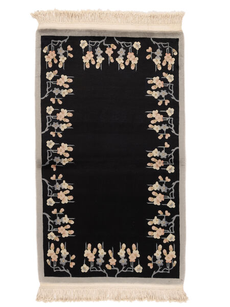  China 90 Line Rug 91X152 Black/Brown Carpetvista