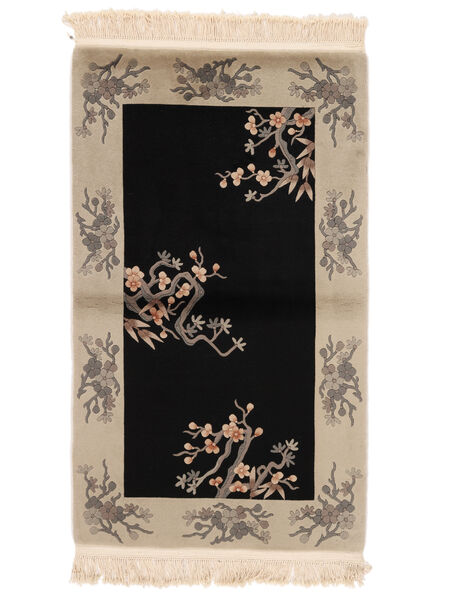 Alfombra Oriental China 90 Line 91X152 Negro/Marrón (Lana, China)