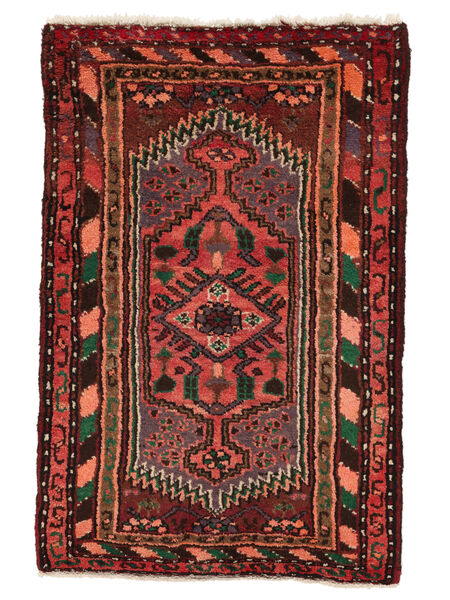 80X118 Tappeto Hamadan Orientale Nero/Rosso Scuro (Lana, Persia/Iran) Carpetvista