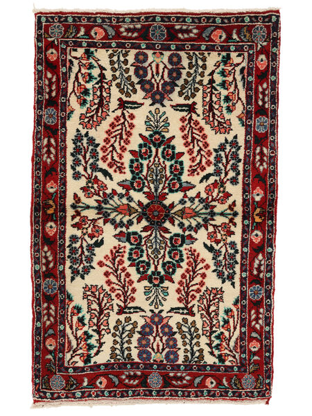 86X135 Tapete Hamadã Oriental Preto/Vermelho Escuro (Lã, Pérsia/Irão) Carpetvista