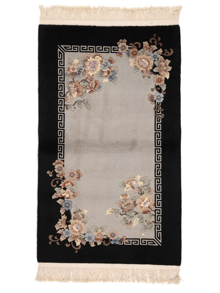 91X152 China 90 Line Rug Oriental Black/Brown (Wool, China) Carpetvista