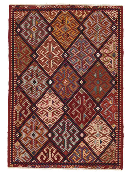  Kilim Golbarjasta 125X178 Gyapjúszőnyeg Sötétpiros/Fekete Kicsi Carpetvista