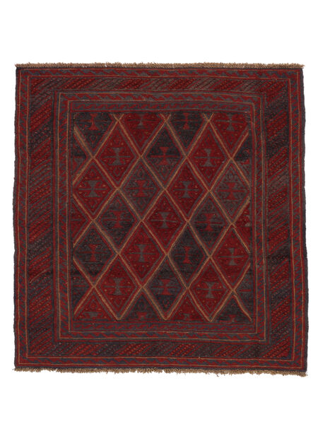 Tapete Kilim Golbarjasta 116X120 Quadrado Preto/Vermelho Escuro (Lã, Afeganistão)