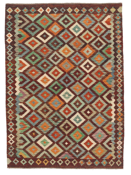 Alfombra Kilim Afghan Old Style 170X235 Negro/Rojo Oscuro (Lana, Afganistán)