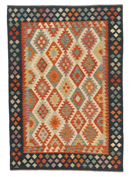  Kelim Afghan Old Style 170X240 Ullteppe Svart/Mørk Rød Carpetvista