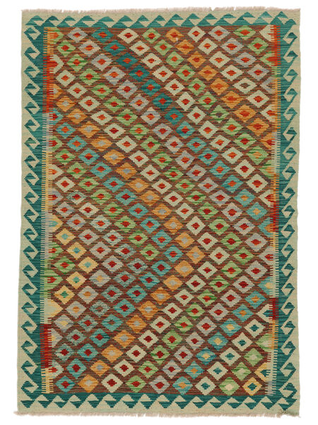  Kilim Afgan Old Style Dywan 124X179 Wełniany Ciemnozielony/Brunatny Mały Carpetvista