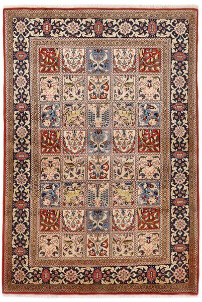 Alfombra Oriental Qum Kork/De Seda 137X212 Marrón/Negro (Lana, Persia/Irán)