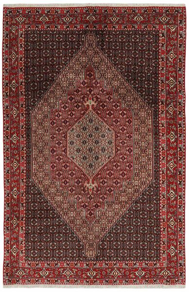  197X302 Senneh Teppich Schwarz/Dunkelrot Persien/Iran