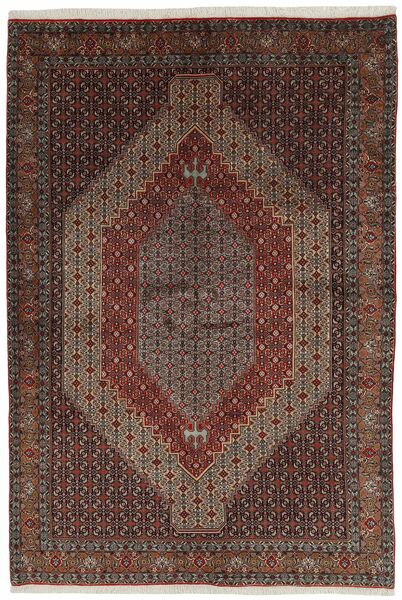  Persian Senneh Rug 204X304 Black/Brown (Wool, Persia/Iran)