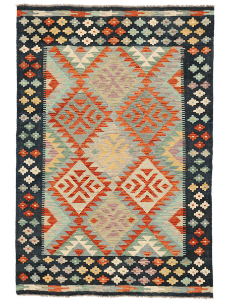 121X177 Dywan Orientalny Kilim Afgan Old Style Czarny/Zielony (Wełna, Afganistan) Carpetvista