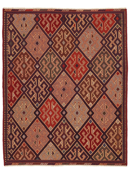  Kilim Golbarjasta Szőnyeg 155X192 Sötétpiros/Fekete Carpetvista