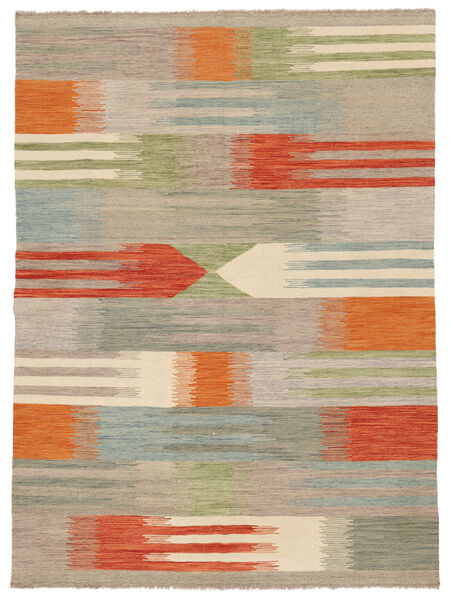 Kelim Moderne Vloerkleed 151X207 Oranje/Bruin Wol, Afghanistan Carpetvista