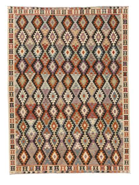 256X346 Tappeto Orientale Kilim Afghan Old Style Marrone/Arancione Grandi (Lana, Afghanistan) Carpetvista