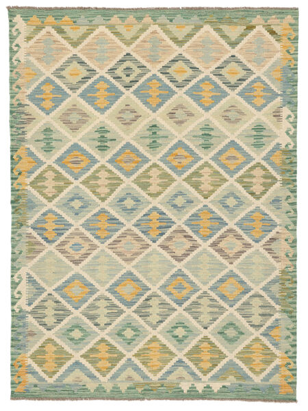 Kelim Afghan Old Style Teppe 149X201 Grønn/Gul Ull, Afghanistan Carpetvista