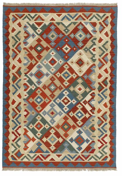  Orientalischer Kilim Teppich 169X246 Dunkelrot/Dunkelgrün Wolle, Persien/Iran