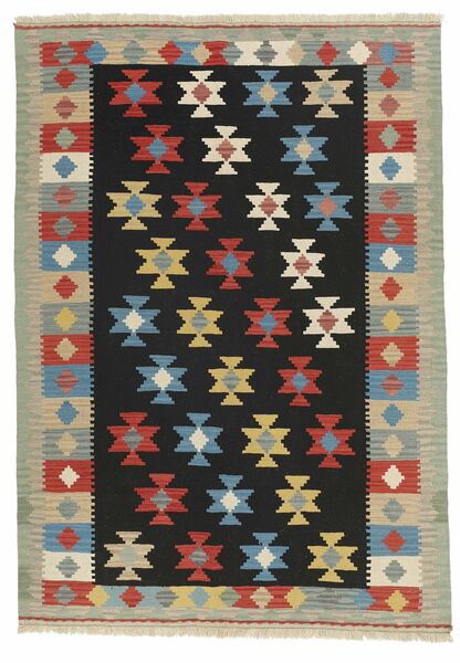 174X244 Koberec Kilim Orientální Černá/Tmavě Červená (Vlna, Persie/Írán)