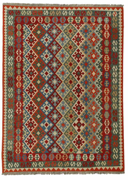 Kilim Matta 260X343 Mörkröd/Svart Stor Ull, Persien/Iran