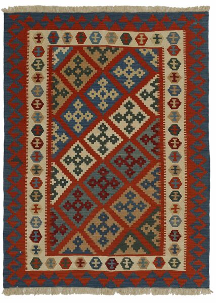 149X201 Χαλι Kilim Ανατολής Μαύρα/Σκούρο Κόκκινο (Μαλλί, Περσικά/Ιρανικά)