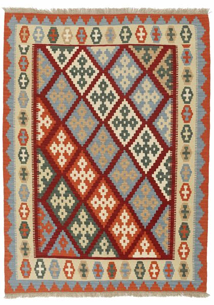  Orientalisk Kilim Matta 155X200 Mörkröd/Gul Ull, Persien/Iran