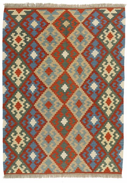  Kilim Rug 143X196 Persian Wool Dark Red/Black Small