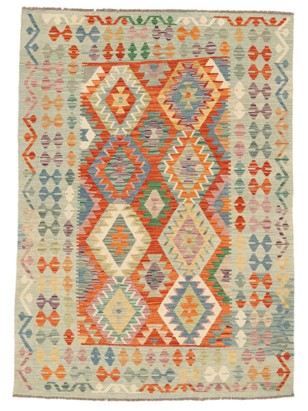  Kelim Afghan Old Style Matta 151X210 Mörkgrön/Orange Carpetvista