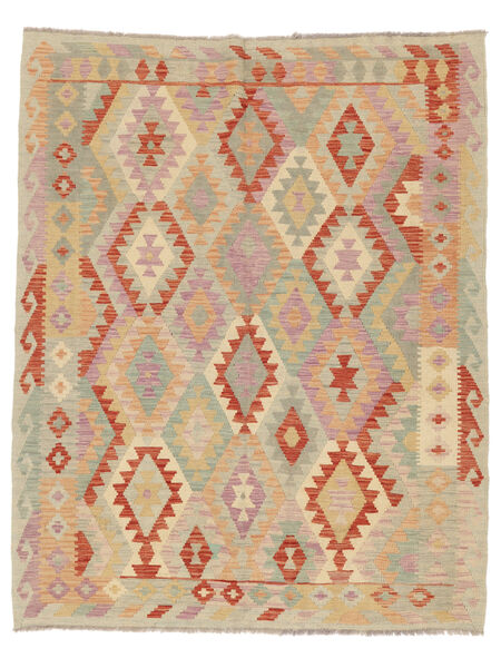 Kilim Afghan Old Style Rug 153X192 Orange/Brown Wool, Afghanistan Carpetvista