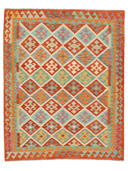 153X189 Kelim Afghan Old Style Teppe Orientalsk Grønn/Rød (Ull, Afghanistan) Carpetvista