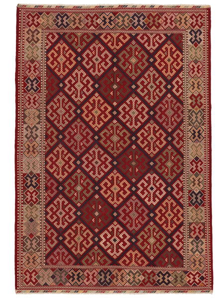  Kilim Golbarjasta Szőnyeg 207X302 Sötétpiros/Barna Carpetvista