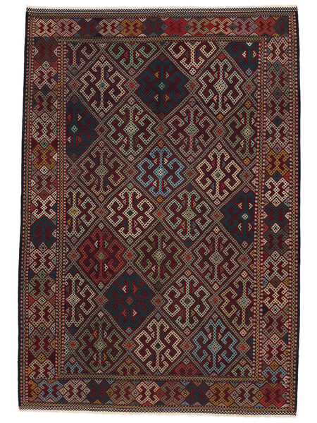 211X305 Tappeto Kilim Golbarjasta Orientale Nero/Marrone (Lana, Afghanistan) Carpetvista