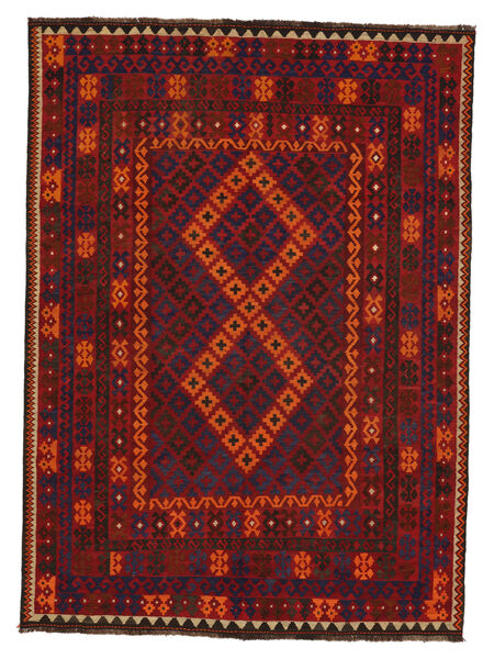 200X274 Kilim Maimane Rug Oriental Black/Dark Red (Wool, Afghanistan) Carpetvista