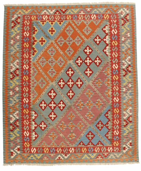  Kilim Tæppe 250X295 Persisk Uldtæppe Brun/Mørkerød Stort