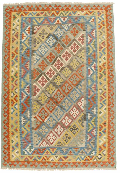  Kilim Tepih 204X296 Perzijski Vuneni Zelena/Narančasta Sag