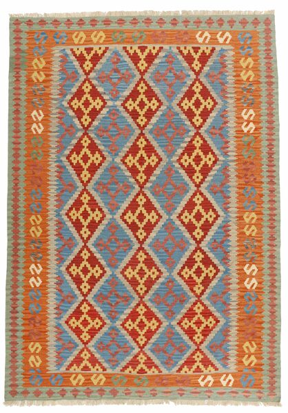 209X297 Alfombra Oriental Kilim Rojo Oscuro/Naranja (Lana, Persia/Irán)