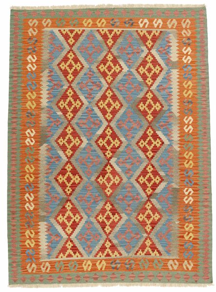  213X291 Kilim Covor Maro/Verde Închis Persia/Iran
