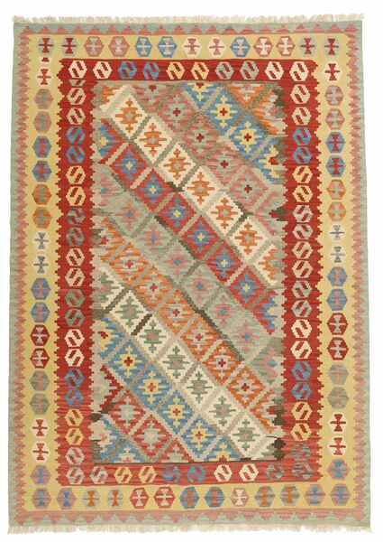  Kilim Teppe 200X281 Persisk Ullteppe Brun/Oransje